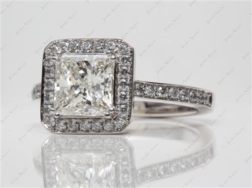 Platinum 1.80 Princess cut Diamond Ring