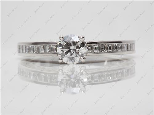 Platinum 0.60 Round cut Channel Setting Engagement Rings