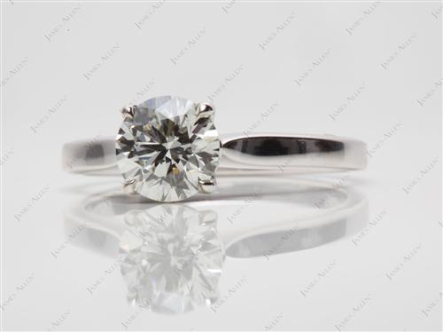 White Gold 1.00 Round cut Solitaire Engagement Ring