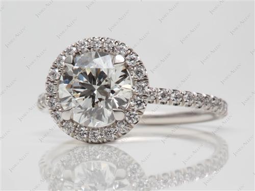 Platinum 1.40 Round cut Diamond Pave Rings