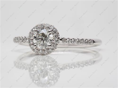White Gold 0.50 Round cut Pave Diamond Ring