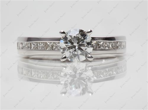 White Gold 0.83 Round cut Channel Ring