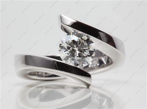 White Gold 1.24 Round cut Tension Set Engagement Rings