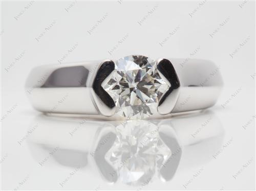 White Gold 1.00 Round cut Engagement Rings