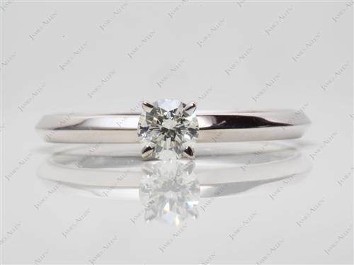 White Gold 0.32 Round cut Solitaire Ring Mountings