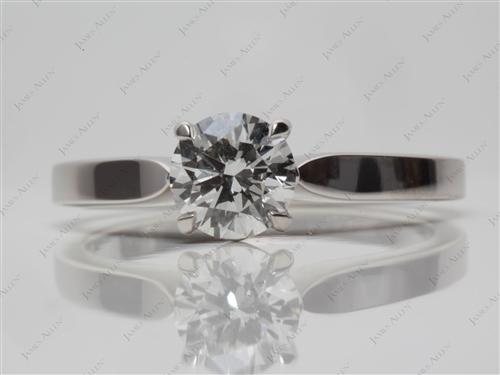 Platinum 0.77 Round cut Solitaire Rings