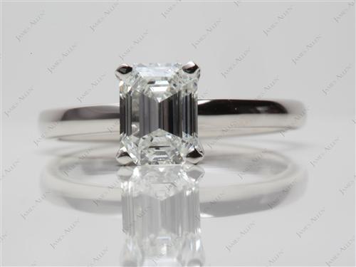 Platinum 1.20 Emerald cut Solitaire Engagement Ring