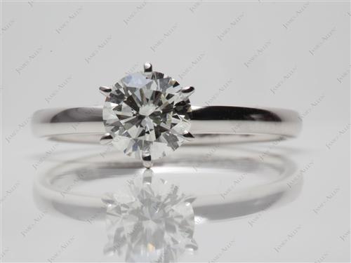 White Gold 1.00 Round cut Diamond Rings