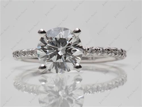 White Gold 1.56 Round cut Micro Pave Rings