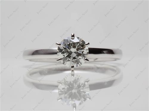 White Gold 0.75 Round cut Solitaire Ring Mountings