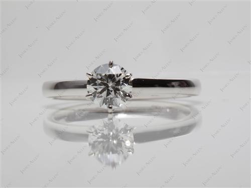 White Gold 0.51 Round cut Diamond Ring