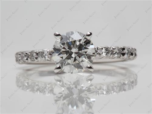 Platinum 1.01 Round cut Pave Ring Mountings
