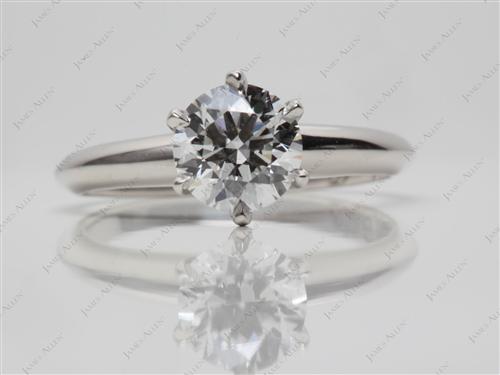 Platinum 0.90 Round cut Solitaire Diamond Rings