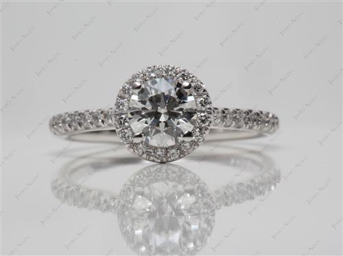 White Gold 0.60 Round cut Diamond Ring