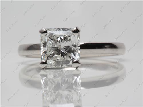 Platinum 1.62 Radiant cut Solitaire Diamond Rings