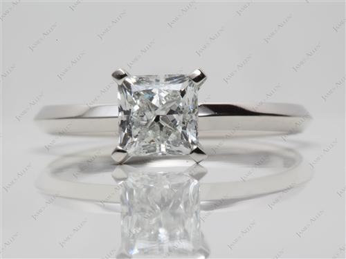 Platinum 1.20 Princess cut Engagement Ring