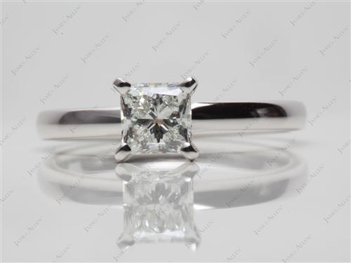 White Gold 0.75 Princess cut Solitaire Diamond Ring