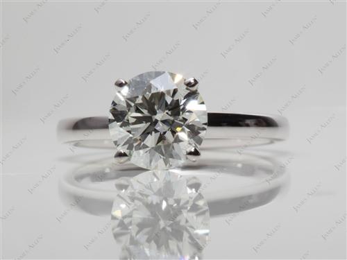 White Gold 1.71 Round cut Solitaire Diamond Rings