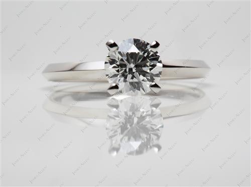 Platinum 0.96 Round cut Diamond Engagement Solitaire Rings