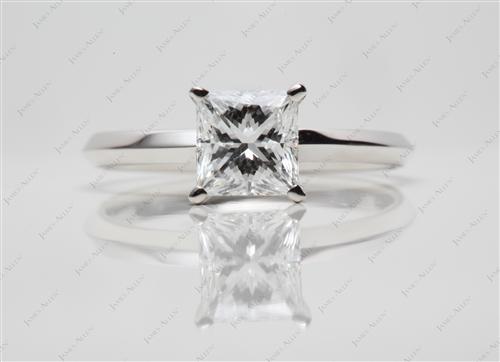 White Gold 1.15 Princess cut Solitaire Diamond Ring