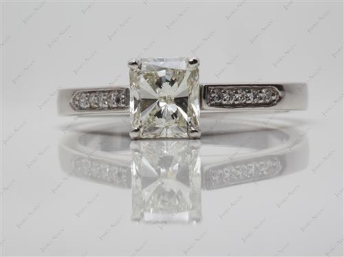 Platinum 1.12 Radiant cut Pave Ring Settings