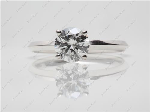 White Gold 0.94 Round cut Diamond Solitaire Engagement Ring