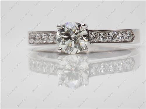 White Gold 1.00 Round cut Engagement Rings Pave