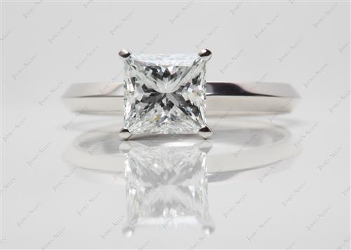 Platinum 1.63 Princess cut Solitaire Ring Setting