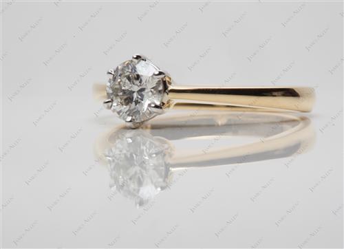 Gold 0.73 Round cut Engagement Ring