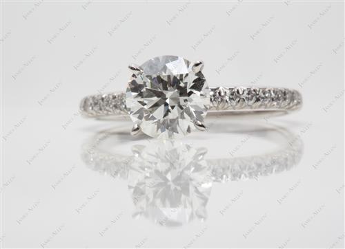 Platinum 1.24 Round cut Diamond Rings