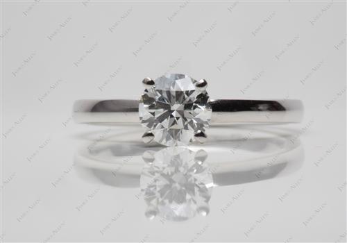White Gold 0.77 Round cut Solitaire Engagement Ring
