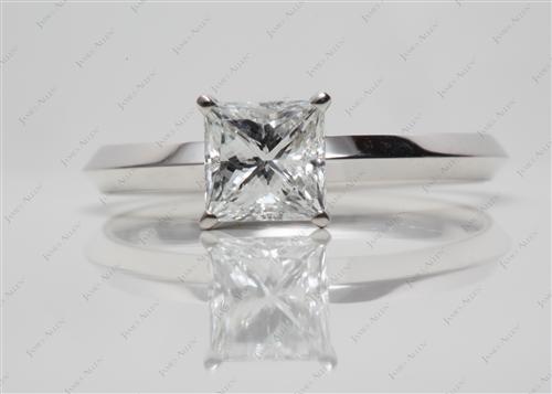 White Gold 1.31 Princess cut Solitaire Rings