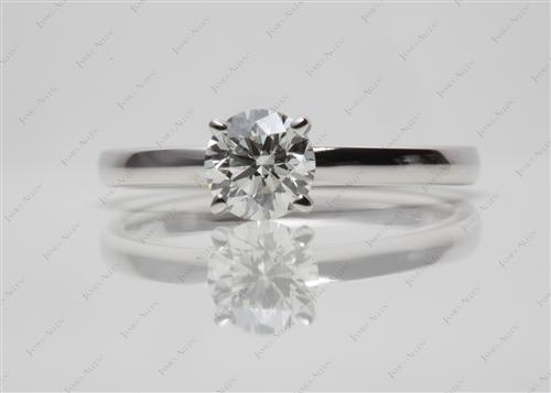 White Gold 0.70 Round cut Solitaire Rings