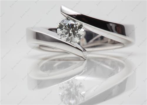 White Gold 0.51 Round cut Tension Ring Setting
