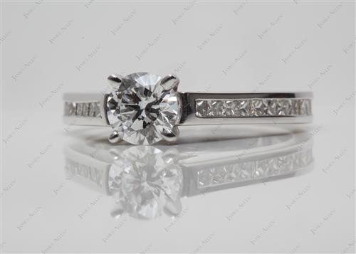 White Gold 0.70 Round cut Channel Rings