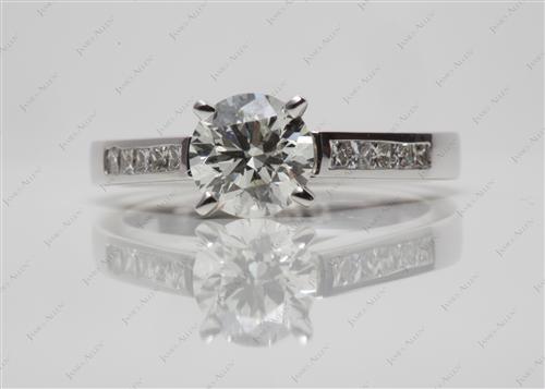 White Gold 1.00 Round cut Channel Set Diamond Engagement Rings