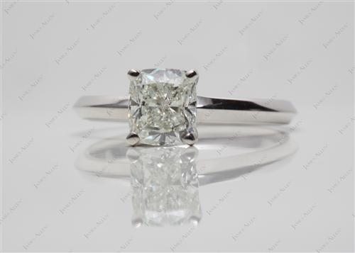 White Gold 1.06 Cushion cut Solitaire Engagement Rings