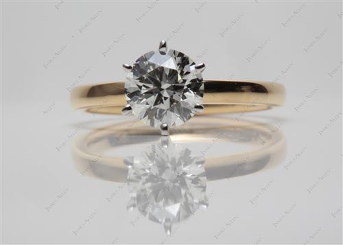 Gold 1.01 Round cut Solitaire Engagement Rings