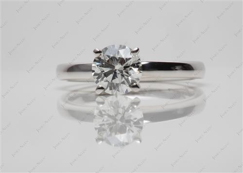 White Gold 0.72 Round cut Solitaire Engagement Rings