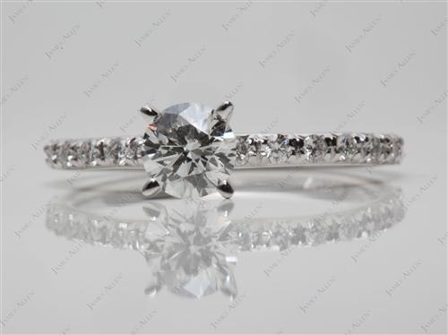 White Gold 0.54 Round cut Pave Ring Settings