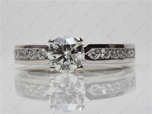 Platinum 1.03 Round cut Channel Set Engagement Rings