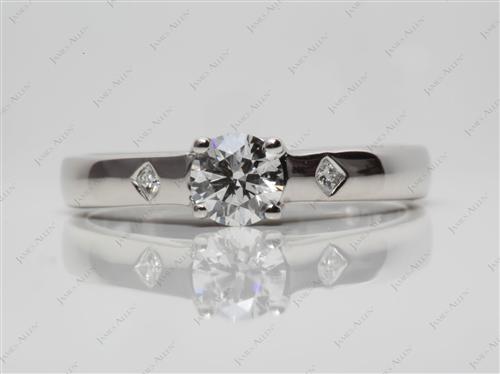 Platinum 0.45 Round cut Solitaire Ring Settings