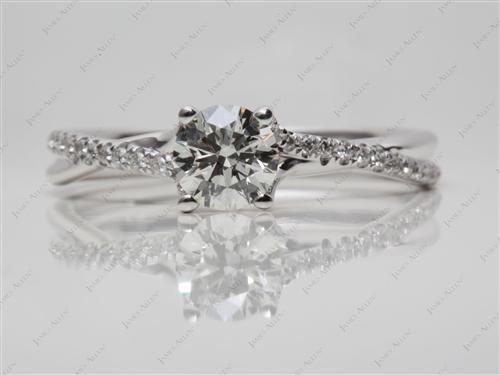 White Gold 0.73 Round cut Pave Ring Set