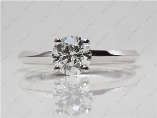 White Gold 0.81 Round cut Engagement Rings