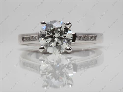White Gold 1.35 Round cut Channel Set Diamond Ring