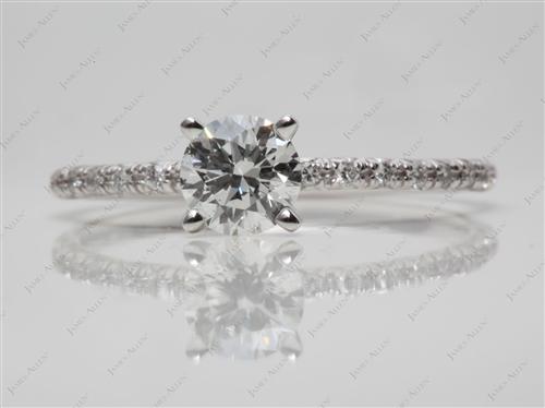 White Gold 0.74 Round cut Diamond Pave Rings