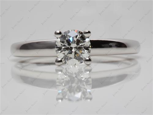 Platinum 0.76 Round cut Diamond Solitaire Engagement Ring