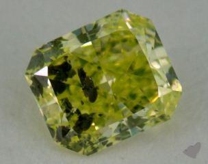 radiant0.29 Carat fancy intense yellowish green