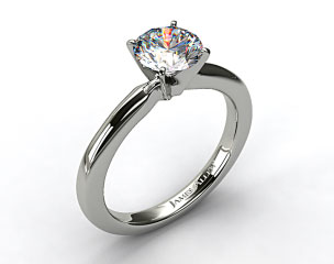 14K White Gold 2mm Comfort Fit Solitaire Engagement Ring