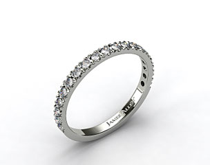 14k White Gold 0.29ct Art-Nouveau Pave Set Diamond Wedding Ring